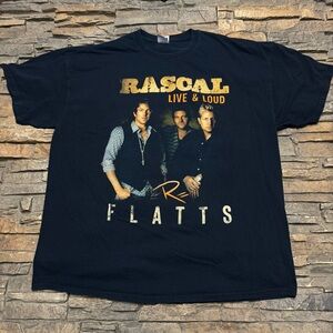 Rascal Flatts T Shirt Men’s XXL 2XL Black Music Live Loud Tour 2013 Double Sided